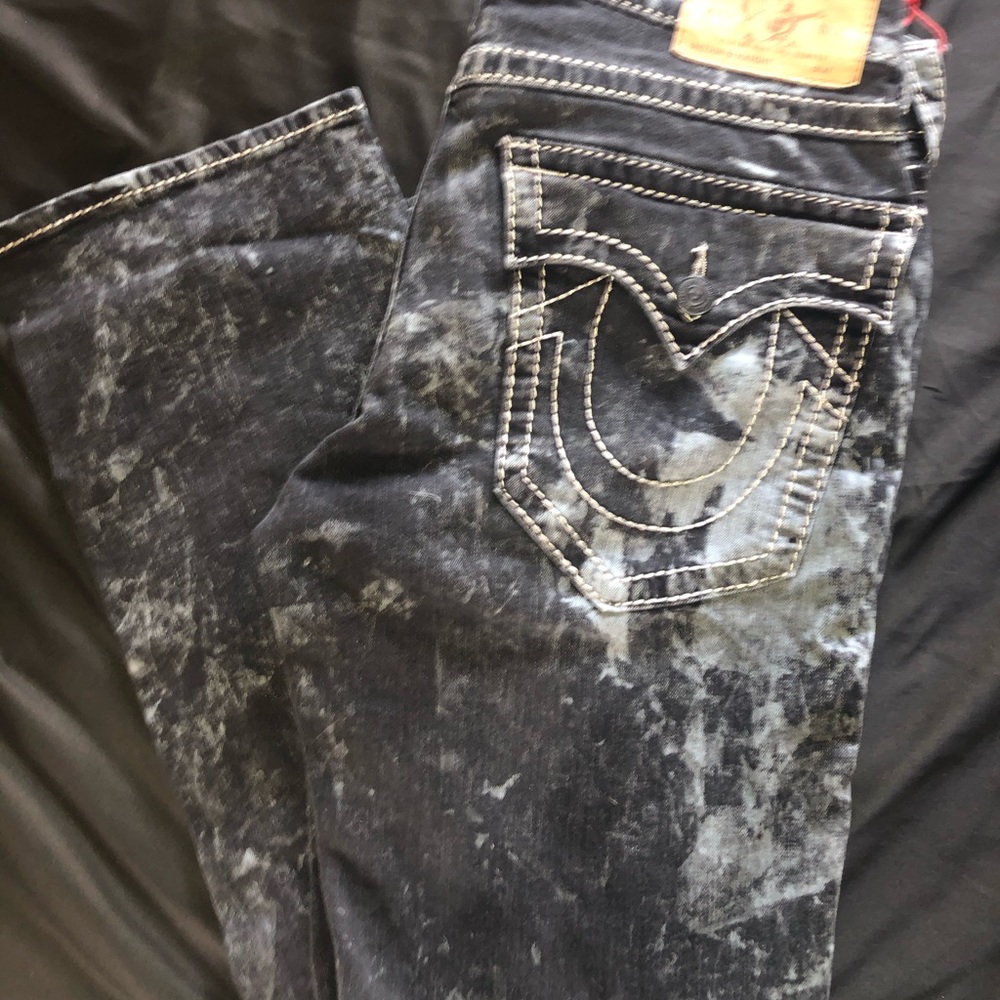 True Religion Jeans Size 33 Black with white